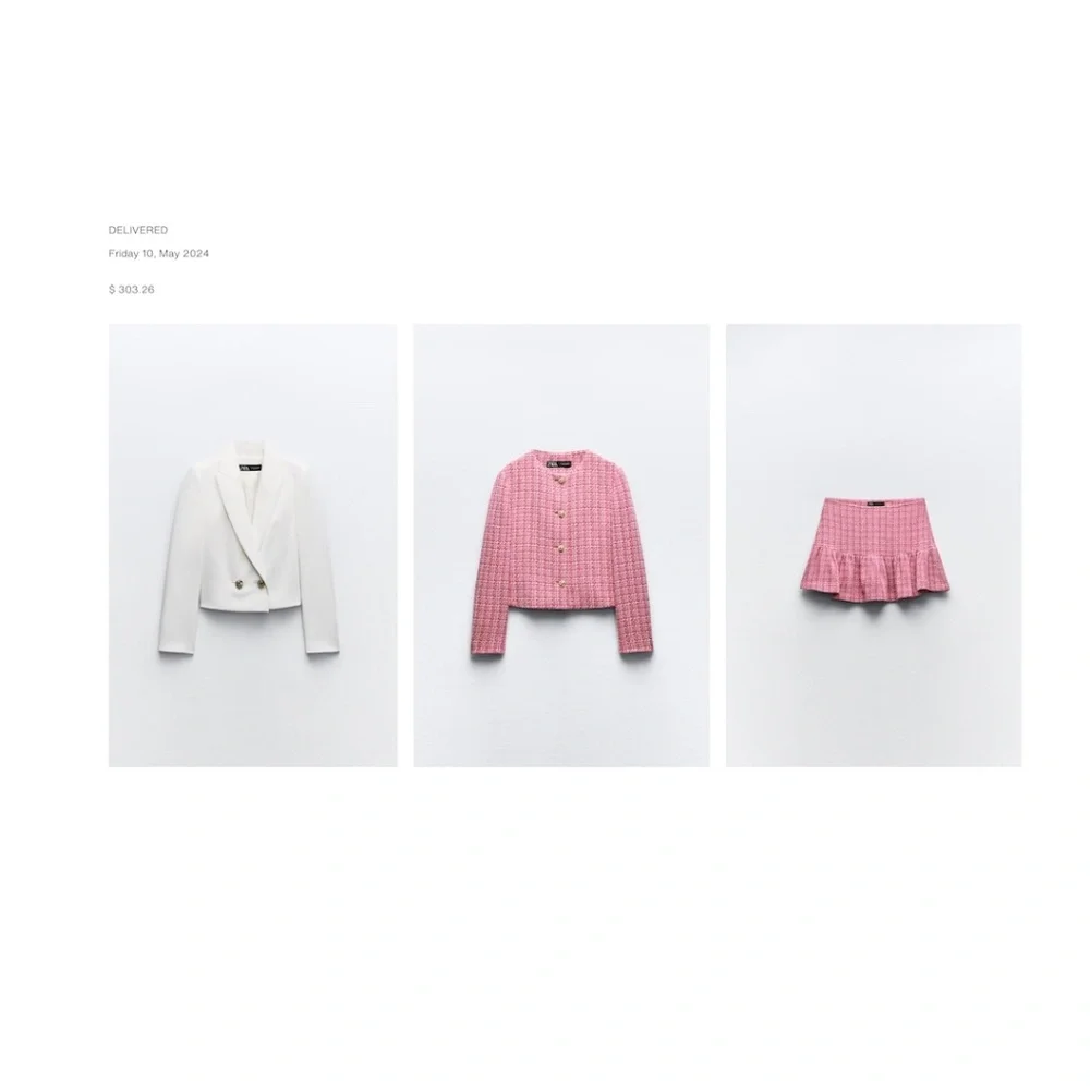 NEW WITH TAGS! Zara Pink Tweed Skort Size: Small - Picture 6 of 6